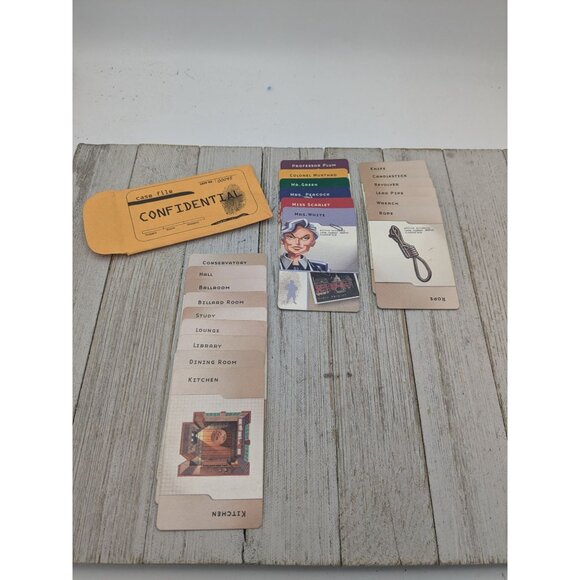 2002 Clue Board Game Replacement Parts Cards Weapons Suspects Rooms - Picture 1 of 9